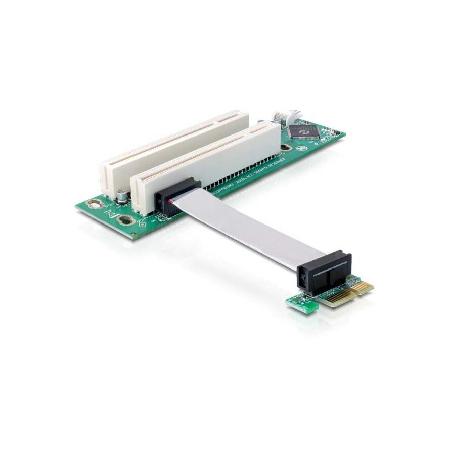 ADA Delock 41341 PCI Express emelő kártya x1 > 2x PCI 32Bit 5V flexibilis kábellel (41341)-0