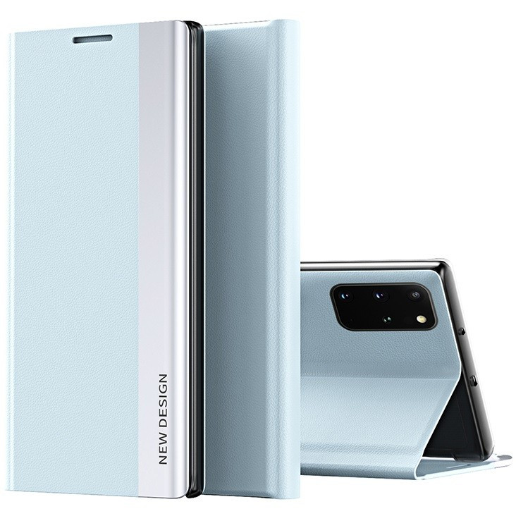 Apple iPhone 15 Pro, Oldalra nyíló tok, stand, Wooze Silver Line, világoskék (139148)-0
