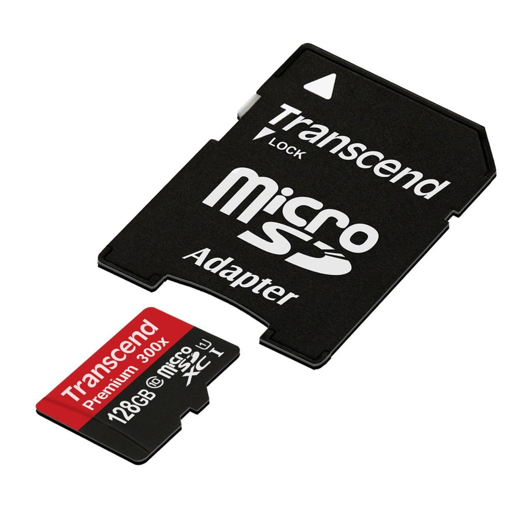 128GB microSDXC Transcend Premium 300X CL10 + adapter (TS128GUSDU1) (TS128GUSDU1)-0