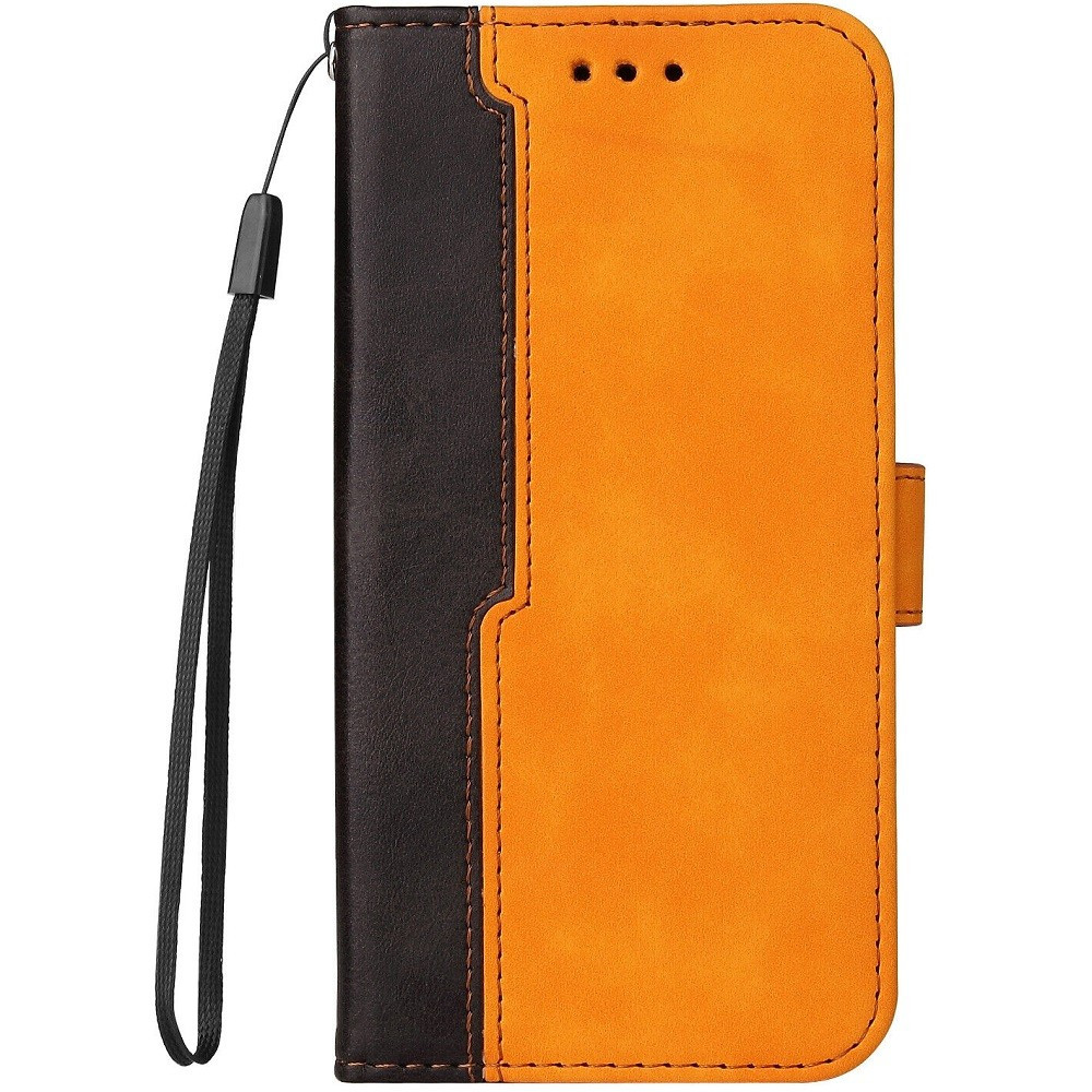 Apple iPhone 14 Pro Max, Oldalra nyíló tok, stand, kártyatartóval, kézpánttal, Wooze Colour Wallet, narancssárga (130035)-0
