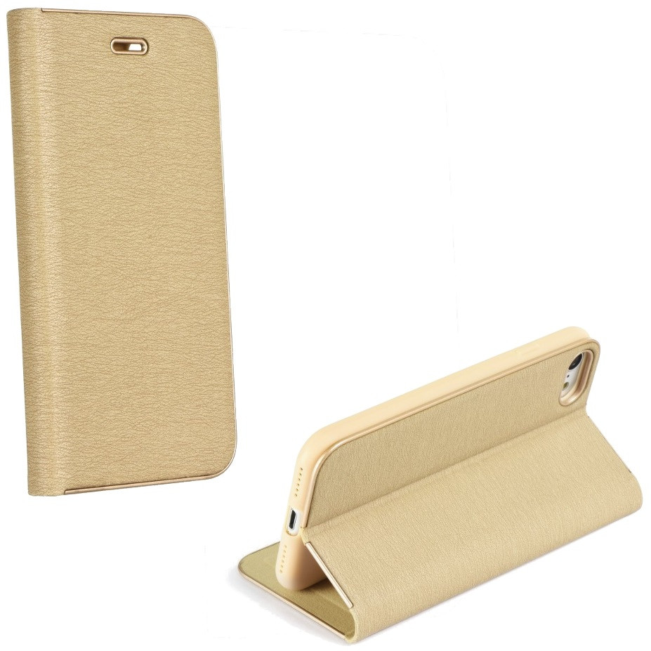 Apple iPhone 15 Plus, Oldalra nyíló tok, stand, Luna Book, arany (TS0086)-0