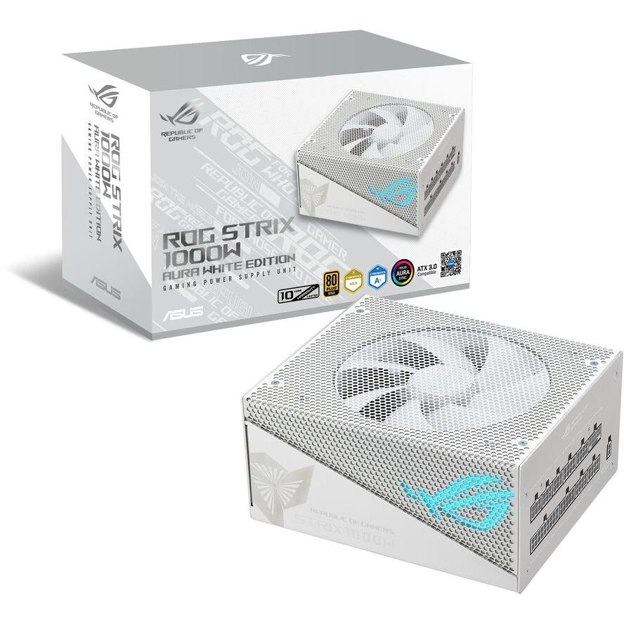 ASUS ROG -STRIX-1000G-AURA-WHITE-GAMING tápegység 1000 W 24-pin ATX ATX Fehér (90YE00P5-B0NA00)-0