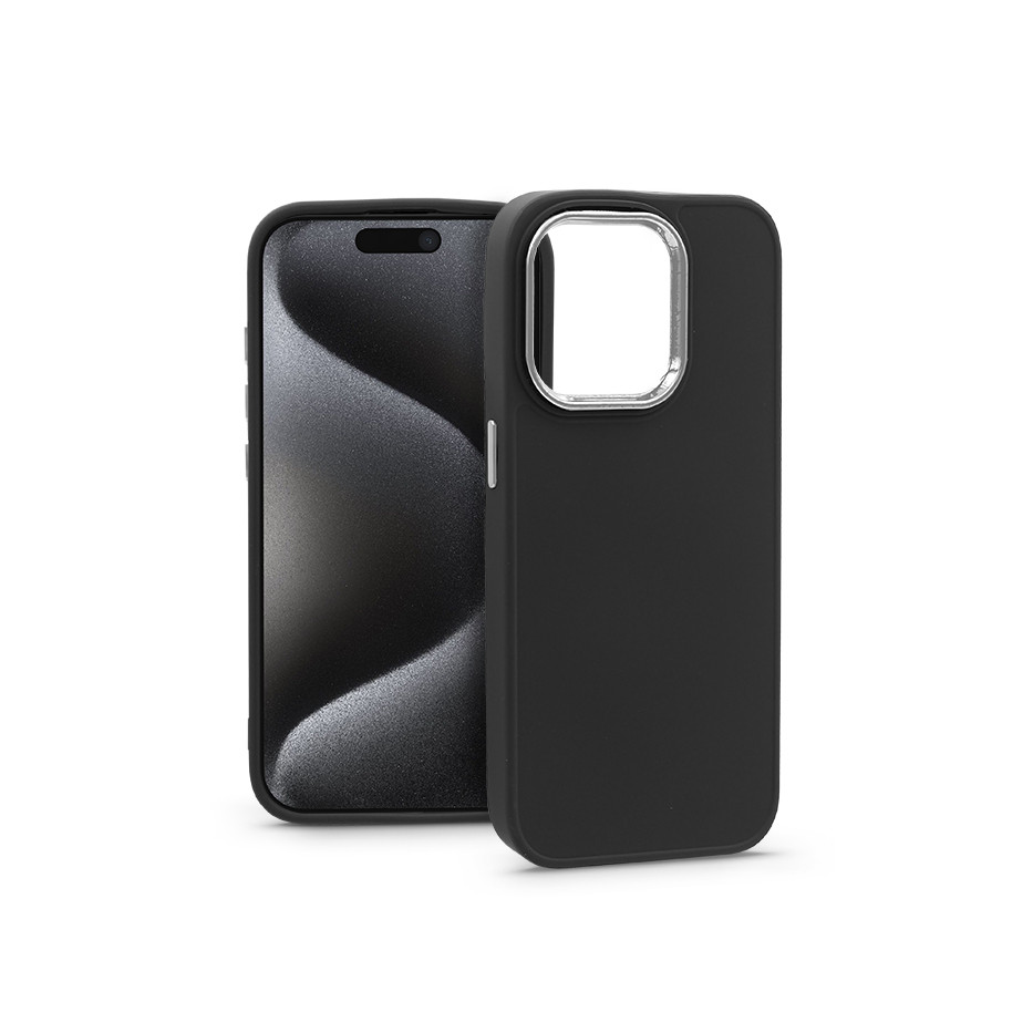 Apple iPhone 15 Pro szilikon hátlap - Frame - fekete (PT-6819)-0