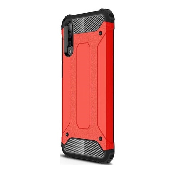 Apple iPhone 12 Pro Max, Műanyag hátlap védőtok, Defender, fémhatású, piros (93043)-0