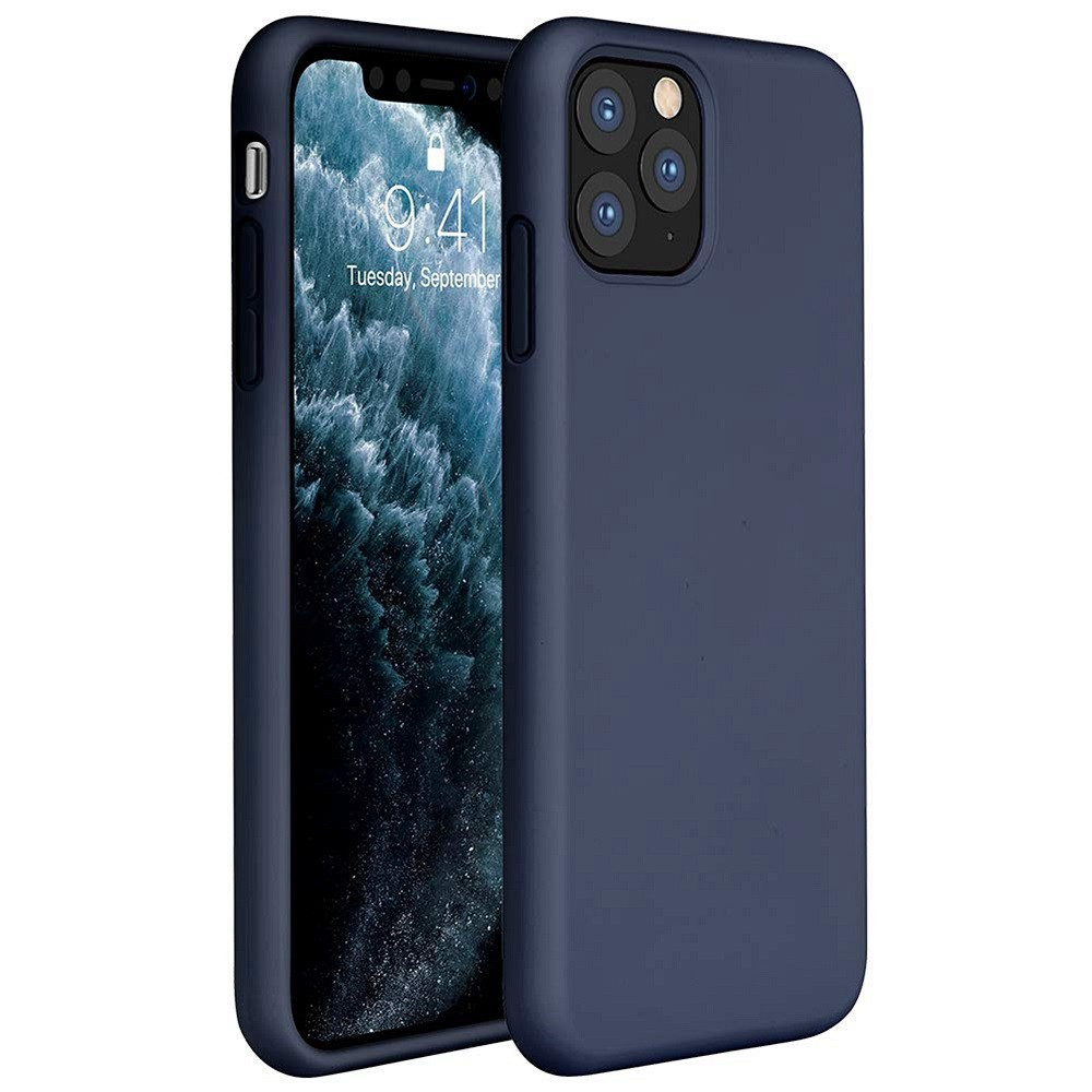 Apple iPhone 13 Pro, Szilikon tok, Wooze Liquid Silica Gel, sötétkék (106585)-0
