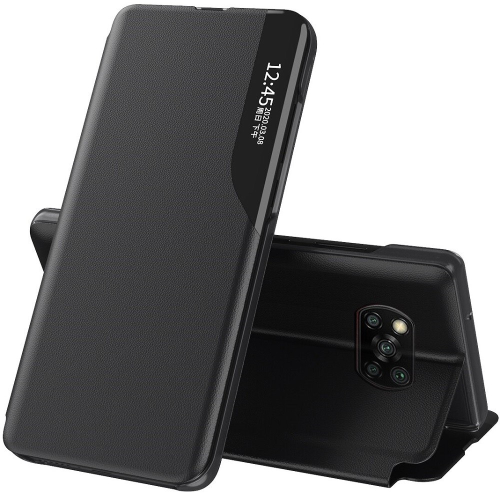 Apple iPhone 14 Pro Max, Oldalra nyíló tok, stand, hívás mutatóval, Wooze FashionBook, fekete (124885)-0