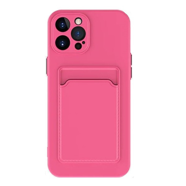Apple iPhone 15 Pro, Szilikon tok, kártyatartóval, Wooze Card Slot, magenta (139165)-0