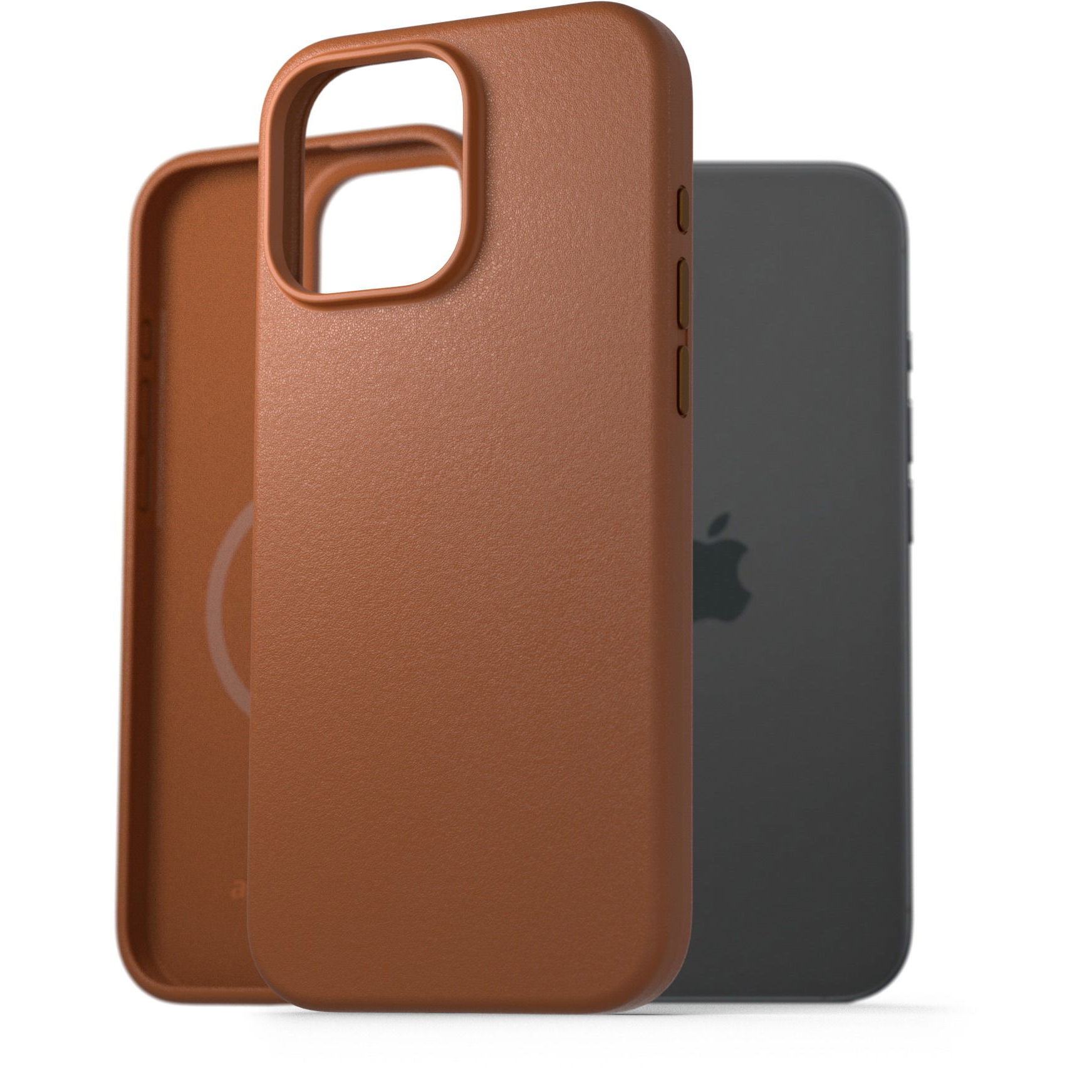 AlzaGuard iPhone 16 Pro Max Magsafe nyeregbarna bőr tok (AGD-GLCM12C)-0