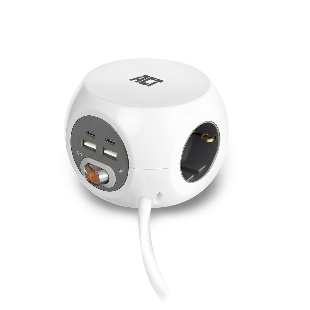 ACT AC2415 elektromos elosztó 1,5 M 3 AC kimenet(ek) Beltéri Fehér (AC2415)-0