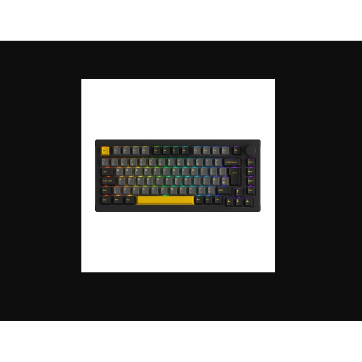 Akko 5075S (cs crystal) Vezetékes Gaming Billentyűzet - Angol (UK) (5075S BLACK&GOLD CS CRYSTAL)-0