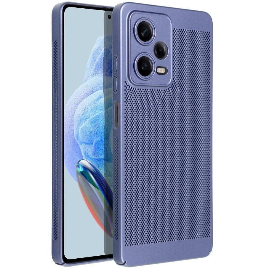 Apple iPhone 15 Pro Max, Műanyag hátlap védőtok, légáteresztő, lyukacsos minta, Breezy, kék (139702)-0