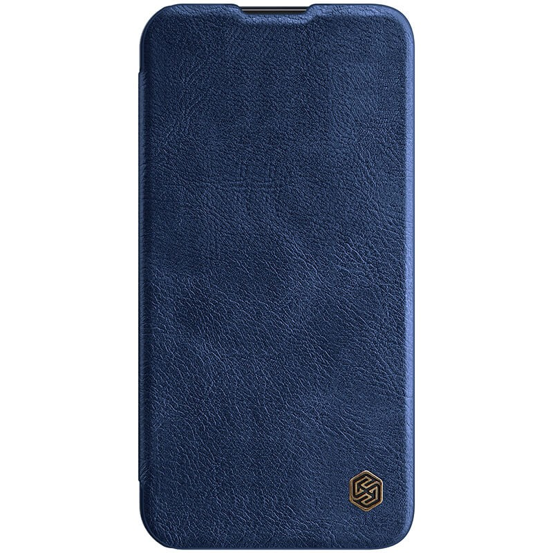 Apple iPhone 14 Plus, Oldalra nyíló tok, kamera védelem, Nillkin Qin Pro, kék (6902048249004)-0