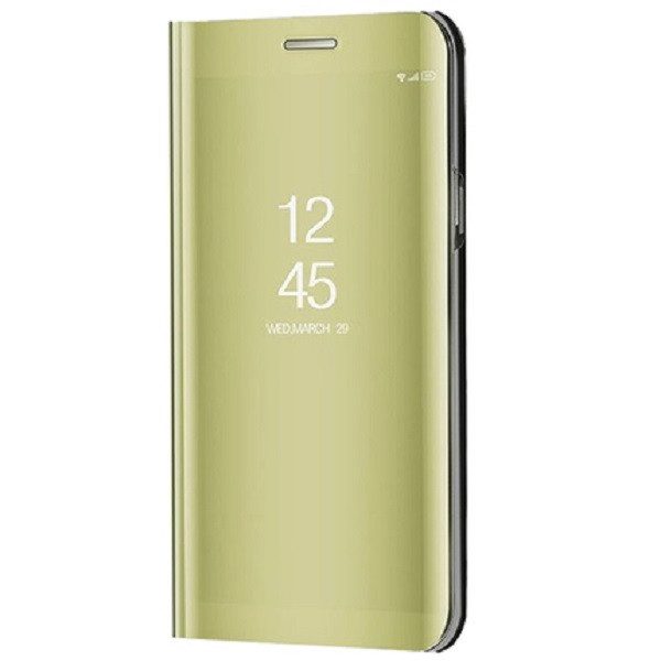 Huawei Mate 40 Pro, Oldalra nyíló tok, hívás mutatóval, Smart View Cover, arany (utángyártott) (94693)-0