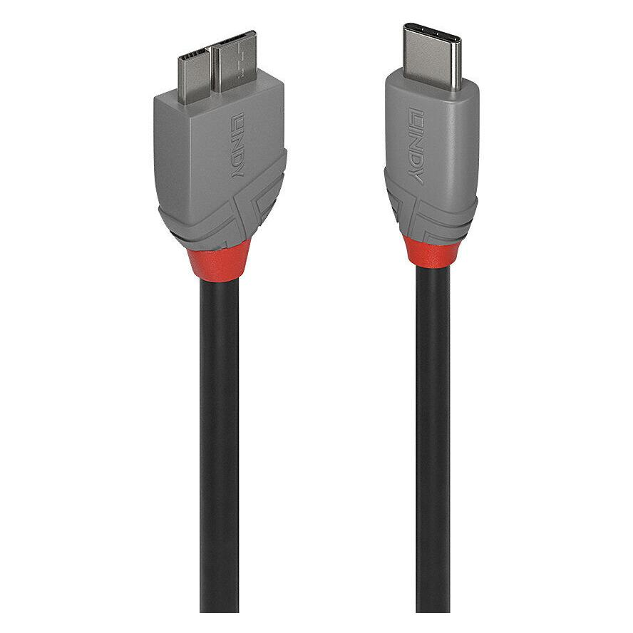 Lindy 36622 USB kábel 2 M USB 3.2 Gen 1 (3.1 Gen 1) USB C Micro-USB B Fekete (36622)-0