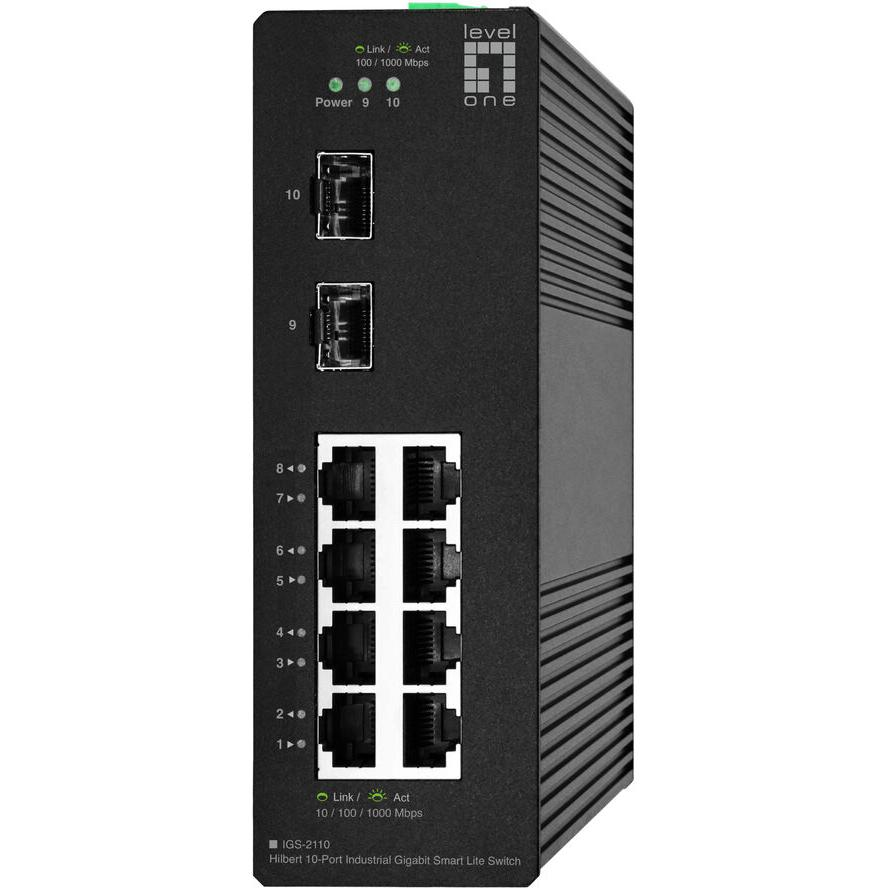 LevelOne IGS-2110 hálózati kapcsoló Vezérelt L2 Gigabit Ethernet (10/100/1000) Fekete (IGS-2110)-0
