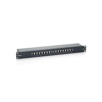 Equip 326416 Cat6 patch panel 16 port 1U árnyékolt fekete (326416)-0