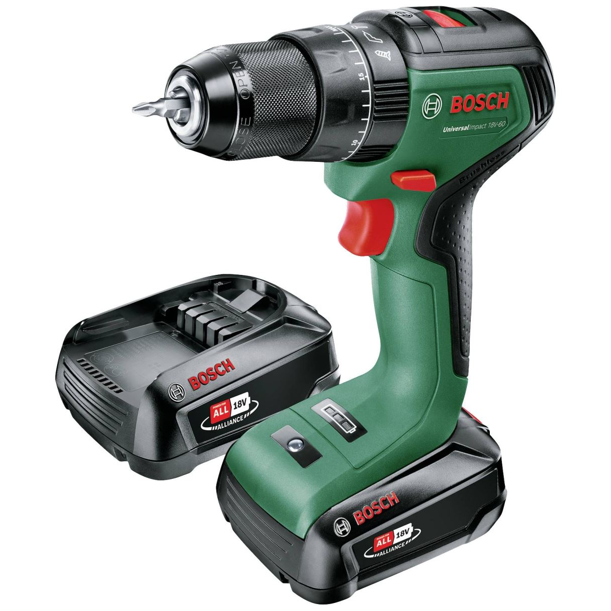 Bosch UniversalImpact 18V-60 akkus fúró-csavarozó 2db 2.0Ah-s akku (06039D7102) (06039D7102)-0