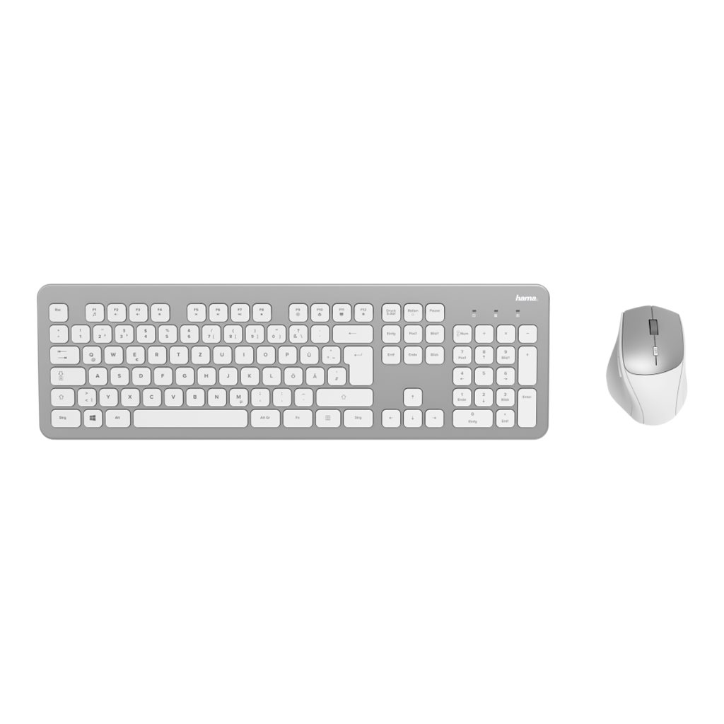 Hama KMW-700 Wireless Billentyűzet + Egér (Fehér / Ezüst) - Angol (182676)-0