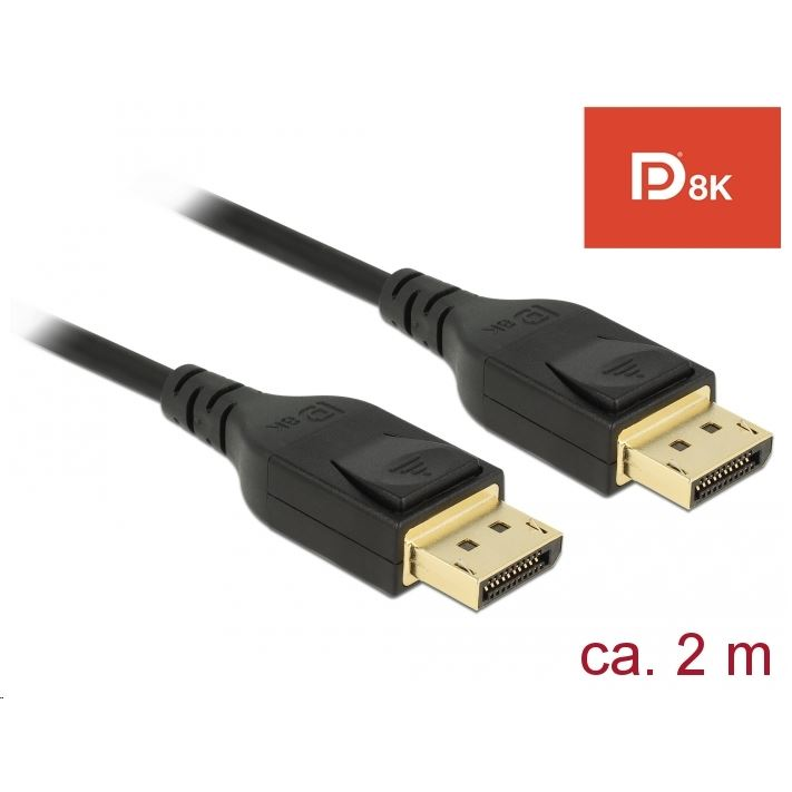 Delock DisplayPort kábel 8K 60 Hz 2 m DP 8K tanúsítvánnyal (85660) (85660)-0