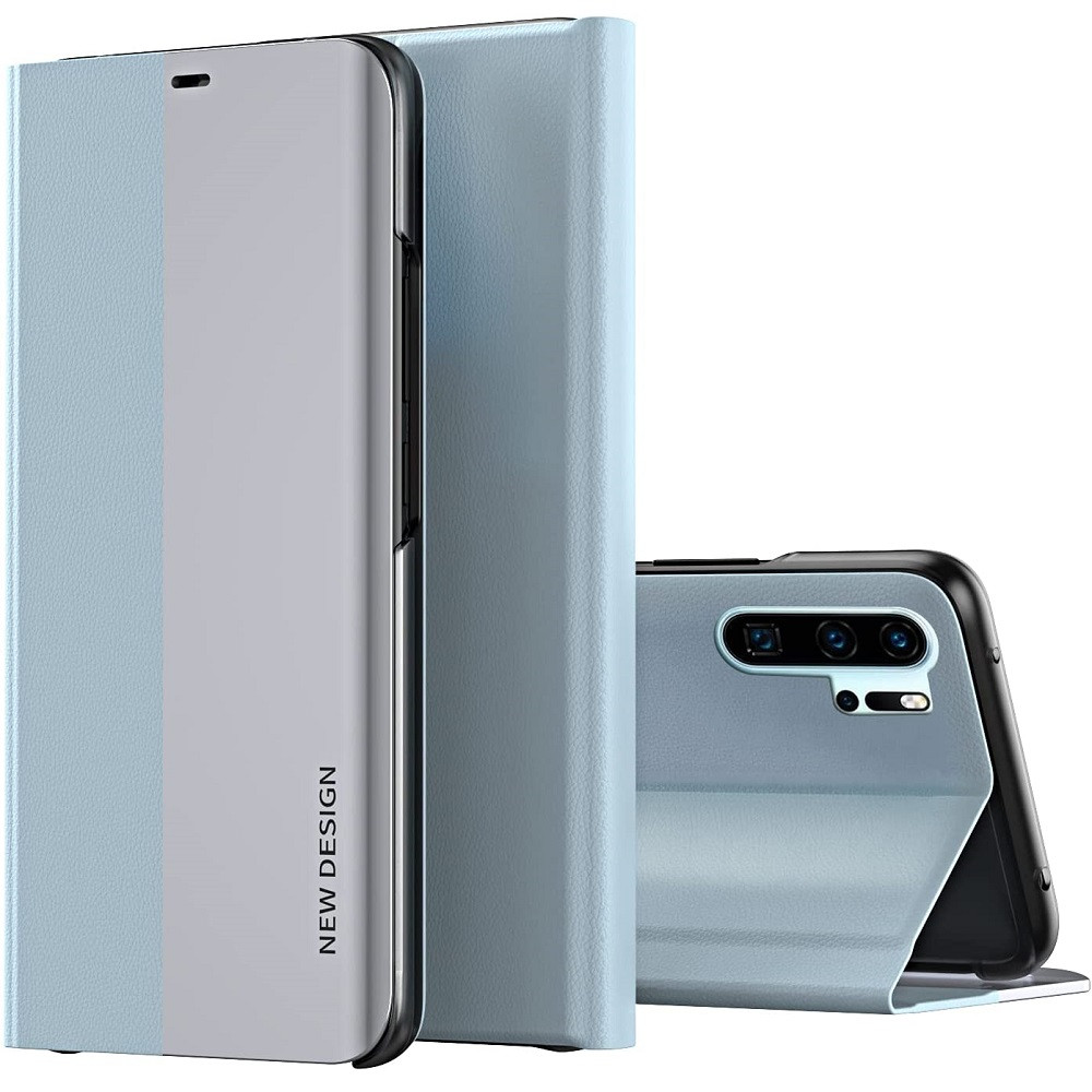 Huawei P30 Pro, Oldalra nyíló tok, stand, Wooze Silver Line, világoskék (104731)-0