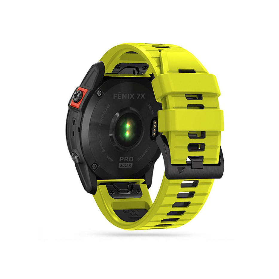 Garmin Fenix 3 / 5X / 3HR / 5X Plus / 6X / 6X Pro / 7X szilikon sport óraszíj - Tech-Protect IconBand Pro - lime/fekete (TP605129)-0