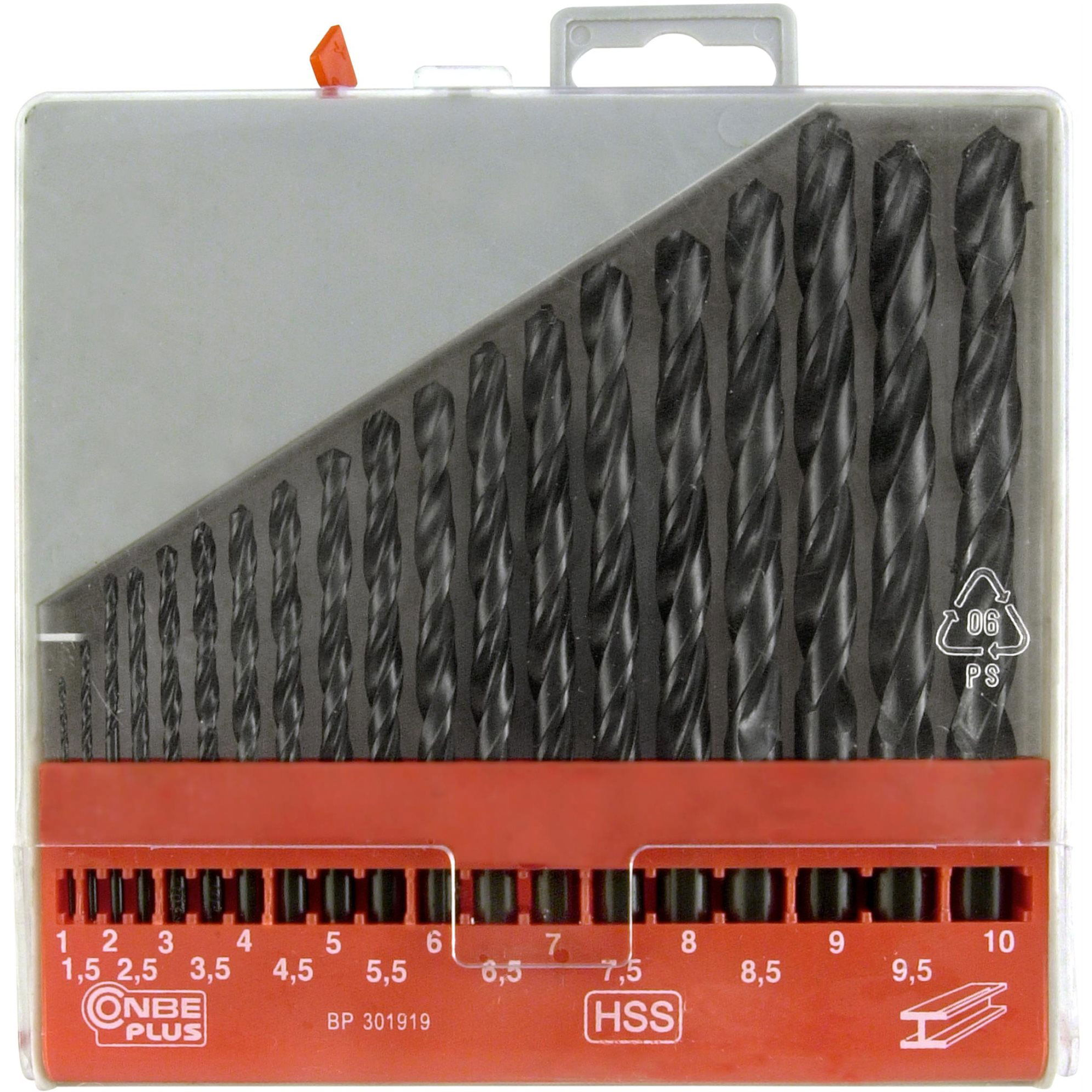 CON:P HSS fúrószár készlet, műanyag dobozban, 19 db (BP301919)-0