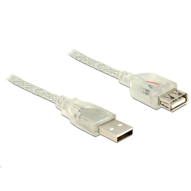 Delock 83881 USB 2.0 Type-A male > USB 2.0 Type-A female 1m áttetsző (83881)-0