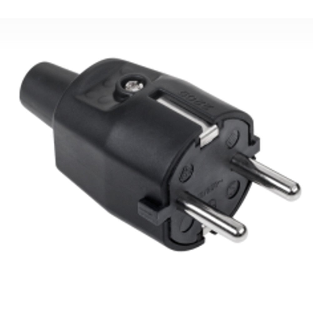 Anco 321217 16A 250V IP44 földelt gumirozott dugvilla vezeték védővel - Fekete (321217)-0