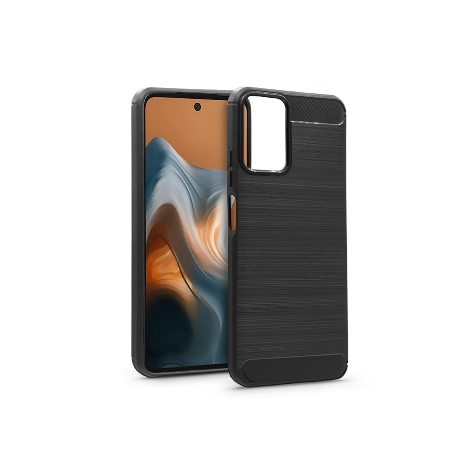 Haffner Carbon szilikon hátlap - Motorola Moto G34 - fekete (HF285486)-0