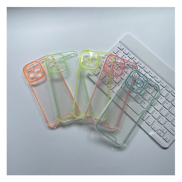 Apple iPhone 15, Szilikon tok, foszforeszkáló, sötétben világító, átlátszó/sárga (S95272)-0