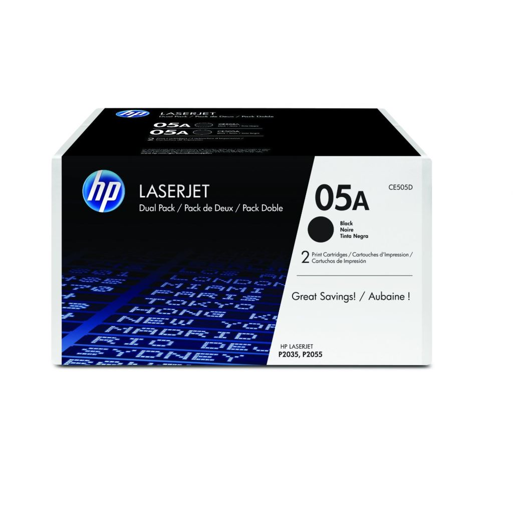 HP CE505D 2-pack fekete toner (05A) (CE505D)-0