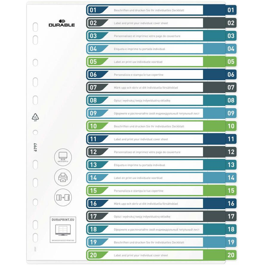 Durable A4 regiszter (20 db / csomag) (679727)-0