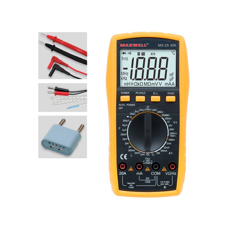 Maxwell 25306 digitális multiméter Induktivitás méréssel (25306) (25306)-0