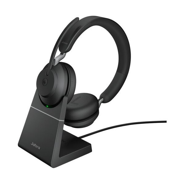 JABRA Fejhallgató - Evolve2 65 MS Teams Stereo Bluetooth Vezeték Nélküli, Mikrofon + Töltő állomás (26599-999-989)-0