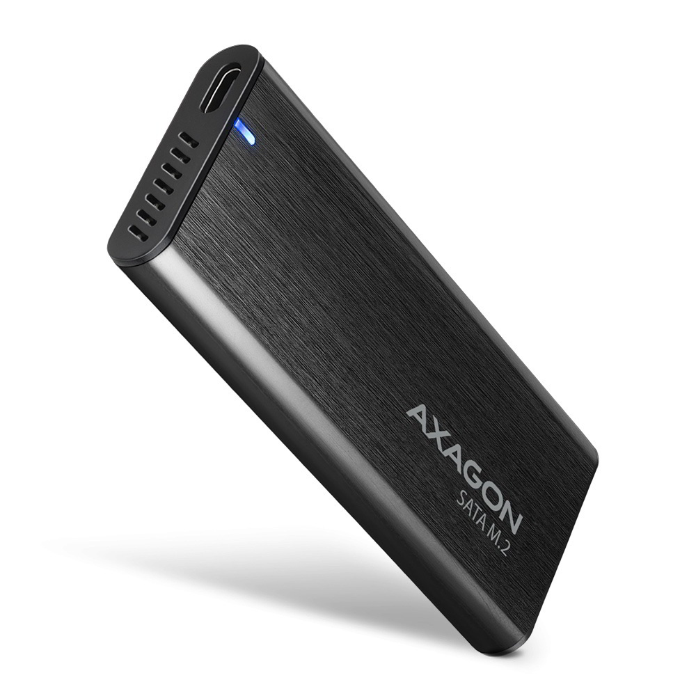 Axagon EEM2-SBC USB-C Külső M.2 SSD ház - Fekete (Bontott) (EEM2-SBC/bontott)-0