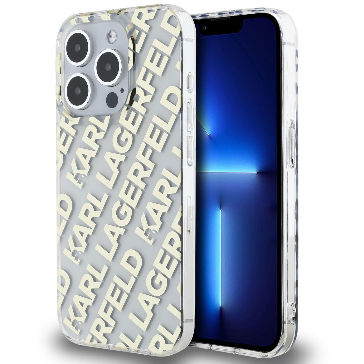 Karl Lagerfeld IML Electroplated Repeated Logo iPhone 15 Pro Max Gold tok (KLHCP15XHKFOEMD)-0