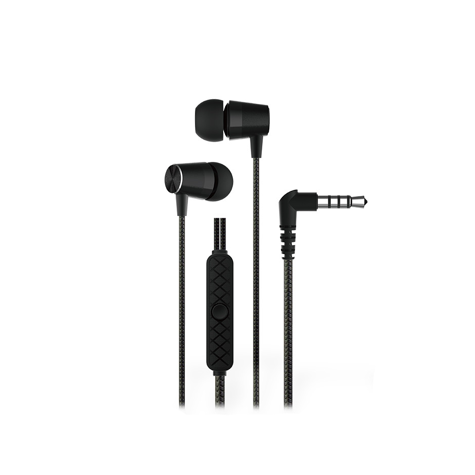Devia univerzális sztereó felvevős fülhallgató - 3,5 mm jack - Devia Kintone Series Metal Earphone - fekete (ST362316)-0
