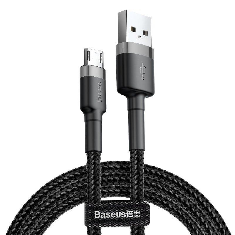 Baseus Cafule USB-Micro USB kábel , 2.4A, 1m, szürke-fekete (CAMKLF-BG1) (CAMKLF-BG1)-0