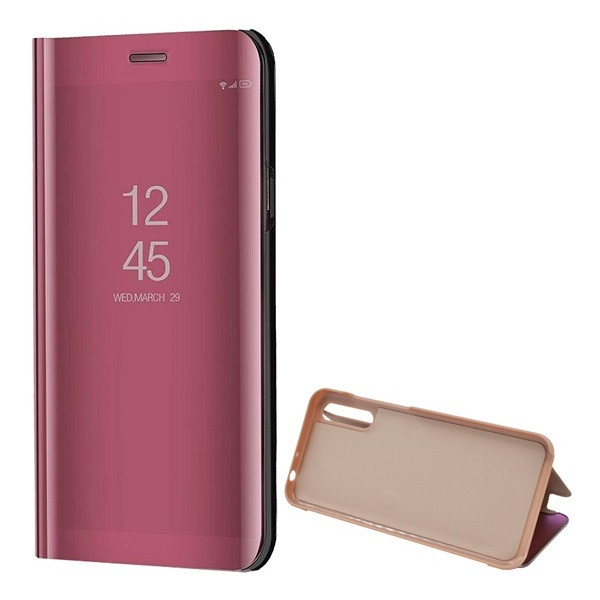 Huawei Y8p, Oldalra nyíló tok, hívás mutatóval, Smart View Cover, vörösarany (utángyártott) (G98130)-0