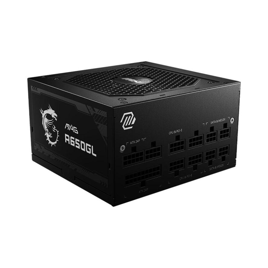 MSI MAG A650GL tápegység 650 W 20+4 pin ATX ATX Fekete (306-7ZP8C11-CE0)-0