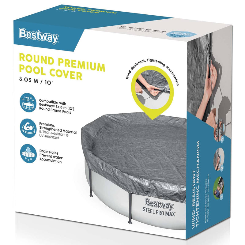 Bestway Husă pentru piscină Ø3,05 m Rotund Poliester Gri
