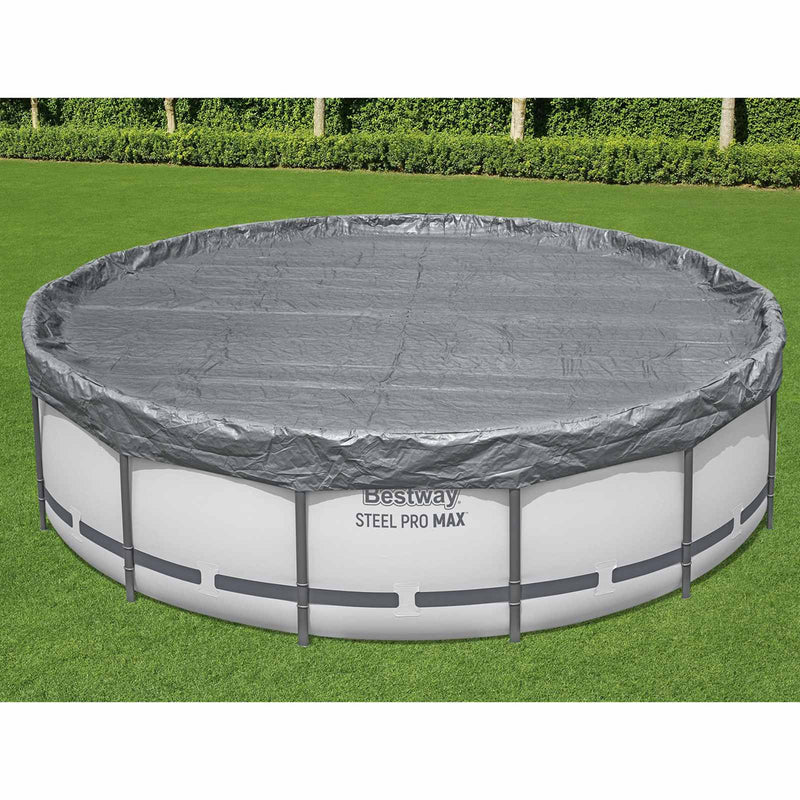 Bestway Husă pentru piscină Ø4,57 m Rotund Poliester Gri