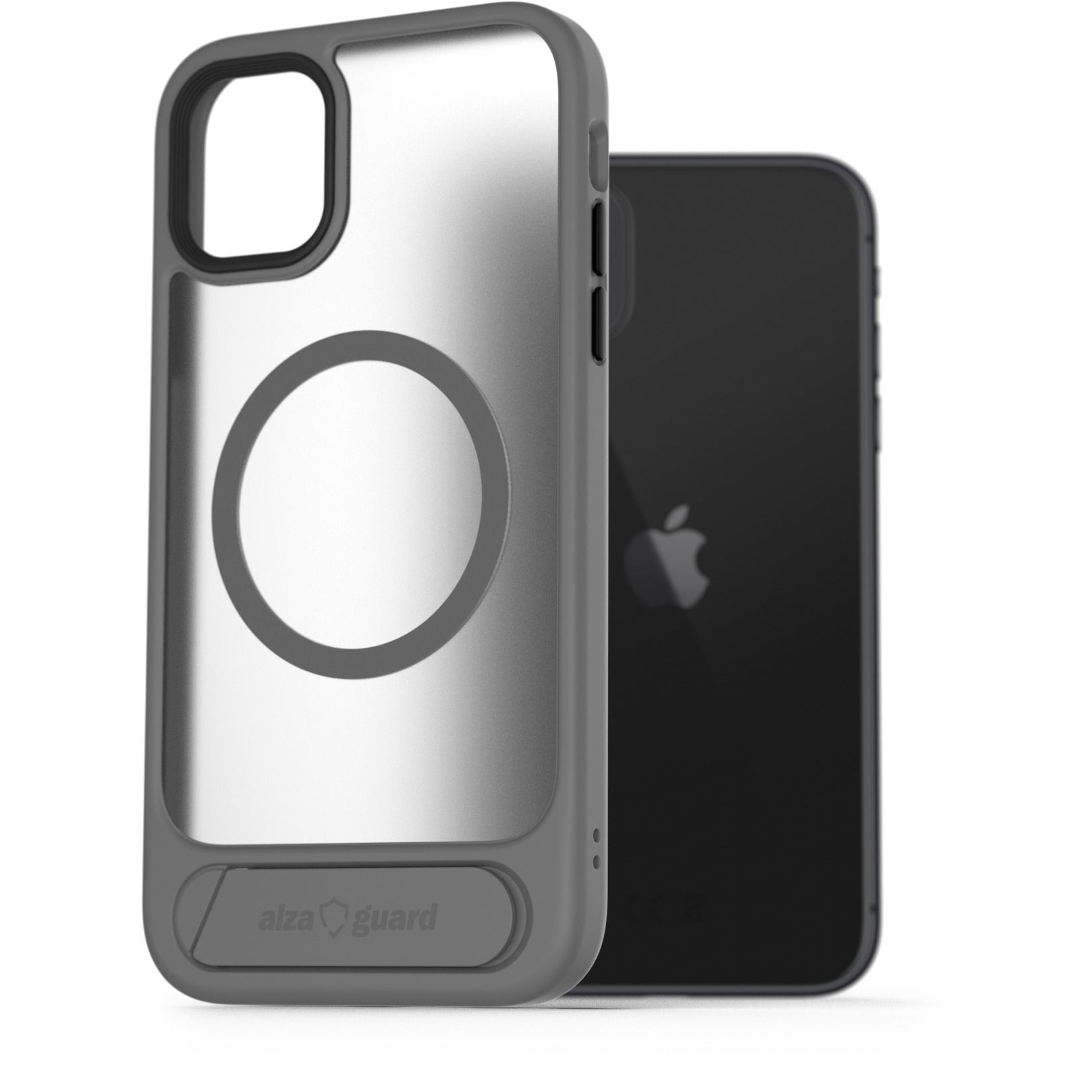 AlzaGuard Matte Case with Stand Compatible with MagSafe for iPhone 11 szürke tok (AGD-PCH00011Y)-0