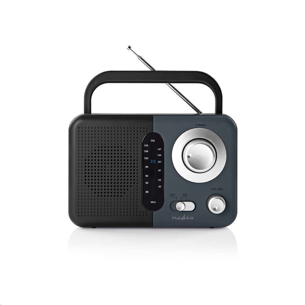Nedis FM Rádió fekete-szürke (RDFM1300GY) (RDFM1300GY)-0