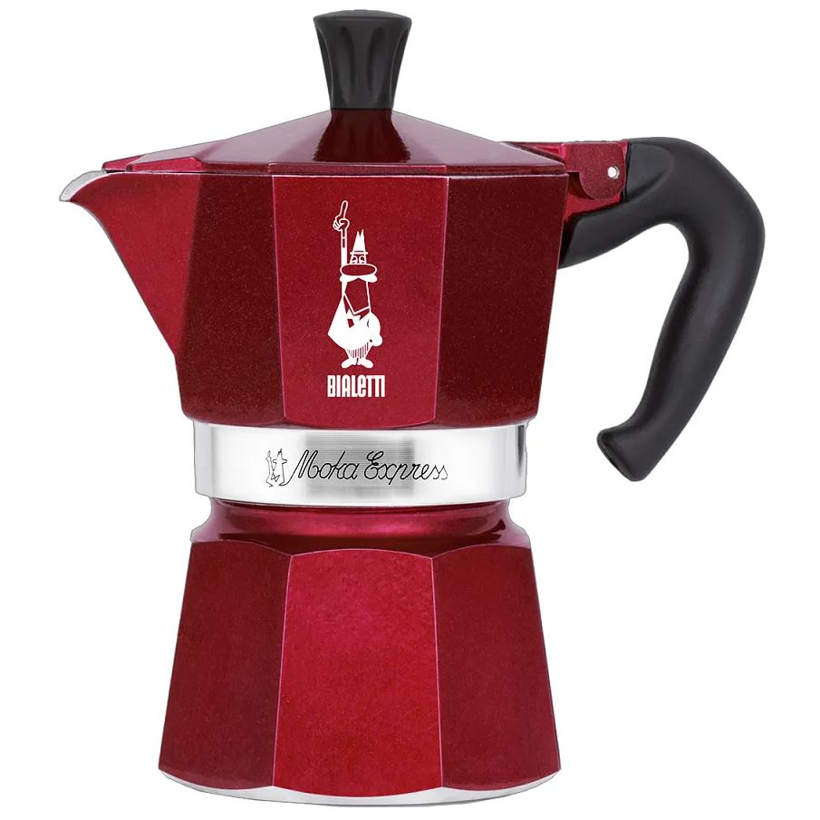 Bialetti Moka Express 3 személyes kávéfőző Déco Glamour piros (9223) (9223)-0