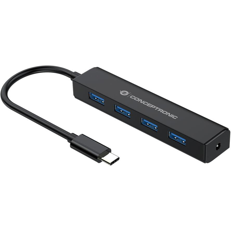 Conceptronic CTC4USB3 hálózati csatlakozó USB 3.2 Gen 1 (3.1 Gen 1) Type-C 5000 Mbit/s Fekete (CTC4USB3)-0