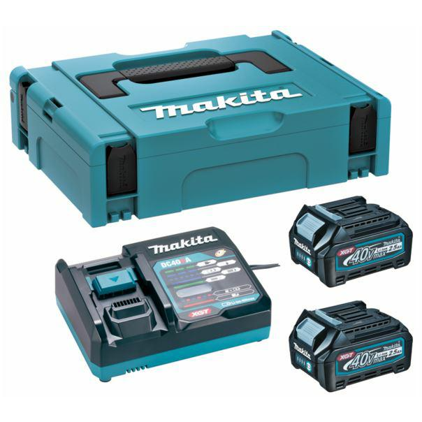 Makita 191J81-6 Akkumulátor és töltő szett Li-ion XGT 40V 2xBL4025 + DC40RA + Makpac (191J81-6)-0