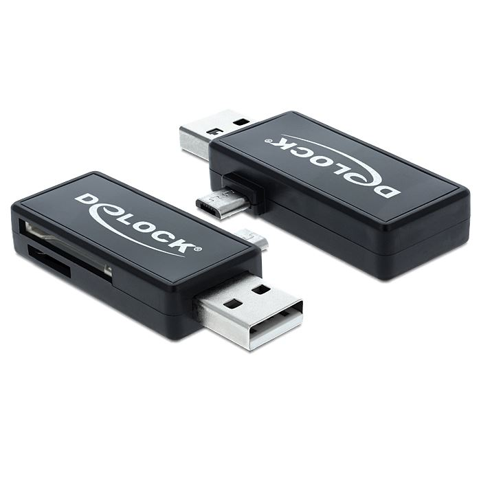 DeLock 91731 Micro USB OTG-kártyaolvasó + USB A-csatlakozódugó (dl-91731)-0