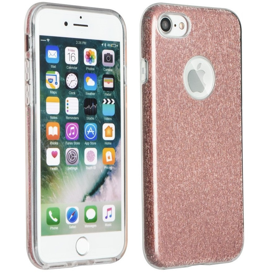Apple iPhone 15, Szilikon tok, csillogó, Forcell Shining, vörösarany (5903396213380)-0