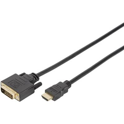 Digitus HDMI / DVI Csatlakozókábel [1x HDMI dugó - 1x DVI dugó, 18+1 pólusú] 2.00 m Fekete (DB-330300-020-S)-0